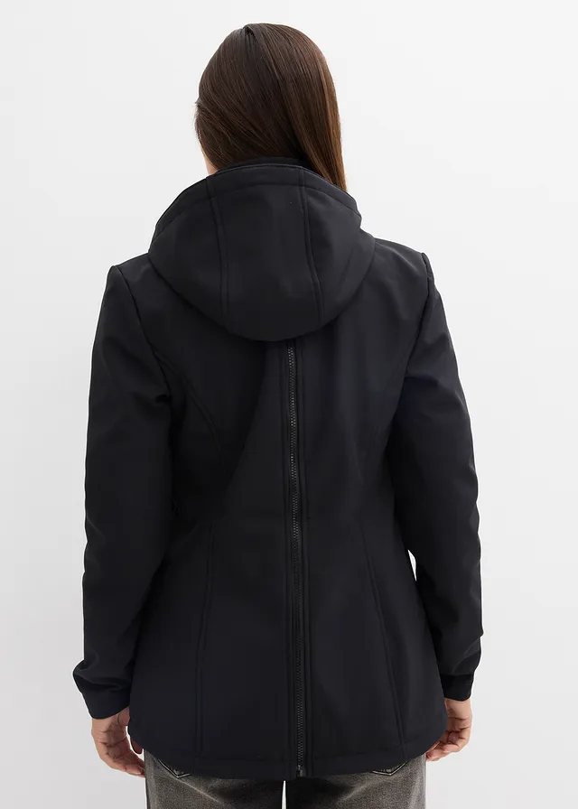 Geacă din softshell 4 în 1 cu inserție pentru bebeluș, pentru purtare în față sau în spate • negru • magazin bonprix