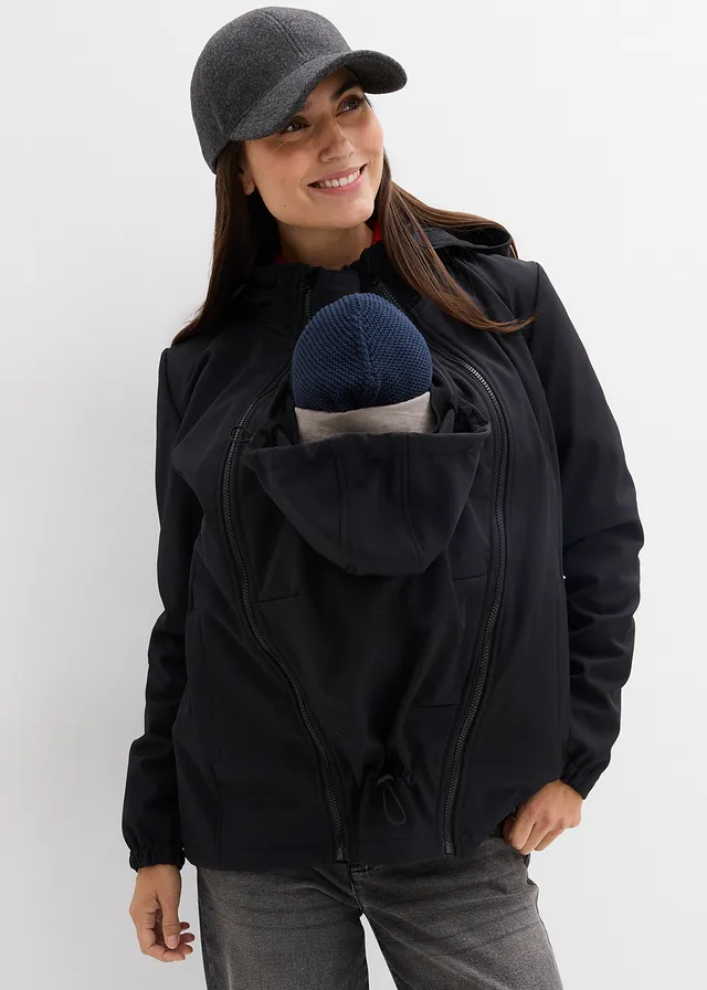 Veste de grossesse en softshell avec fonction portage devant et derrière • noir • product-page.page-title-suffix