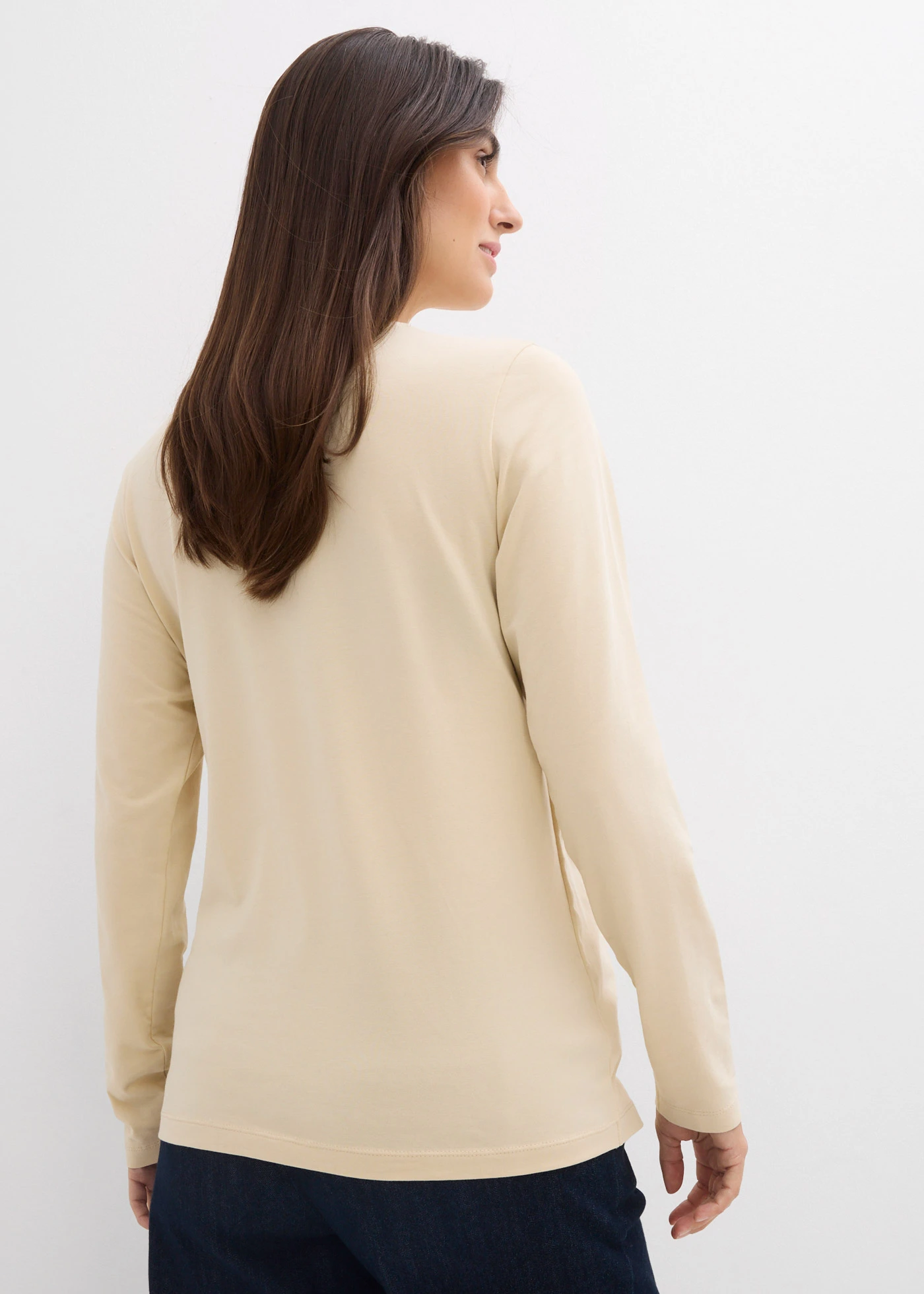 Lot de 2 T-shirts de grossesse et d’allaitement 100% coton • noir+sable clair • Boutique bonprix