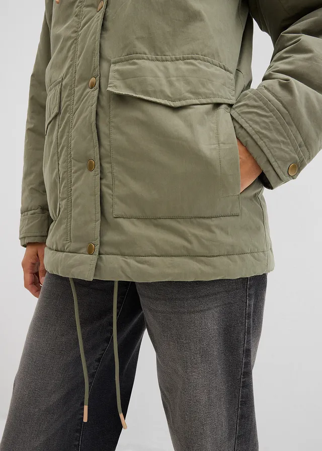Ciepła parka • oliwkowy • sklep bonprix