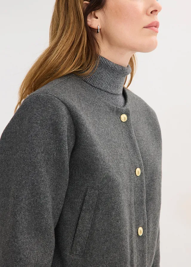 Bomber van zacht bouclé • antraciet gemêleerd • product-page.page-title-suffix