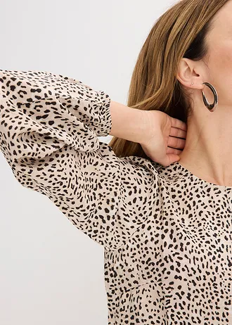 Blouse en viscose majoritaire • écru-noir imprimé • Boutique bonprix