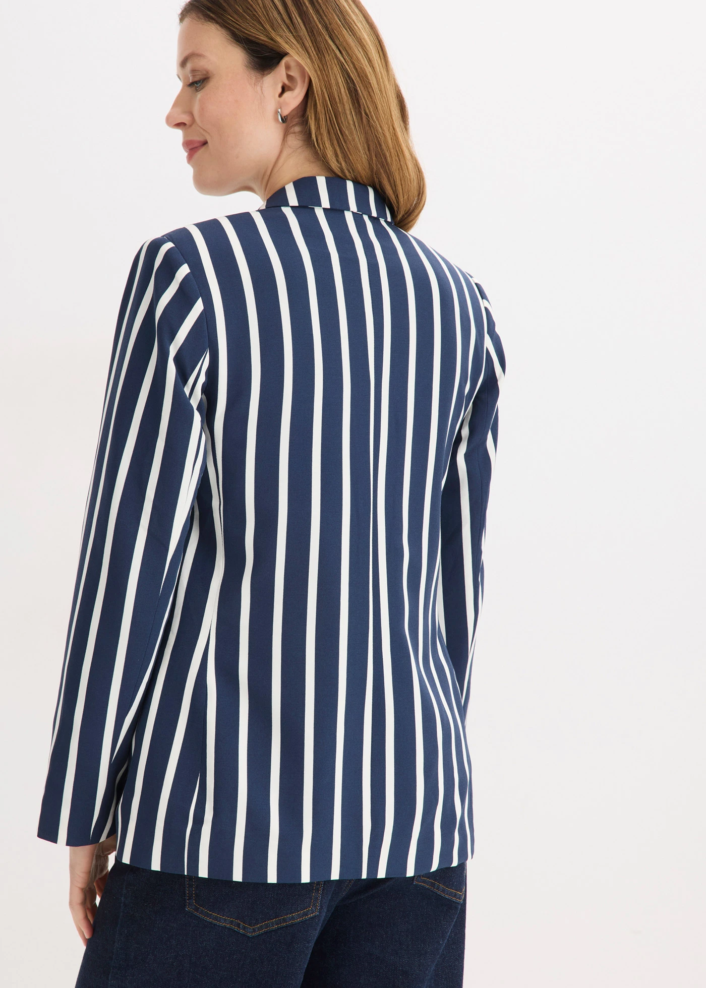 Sacou • bleumarin-ecru cu dungi • magazin bonprix