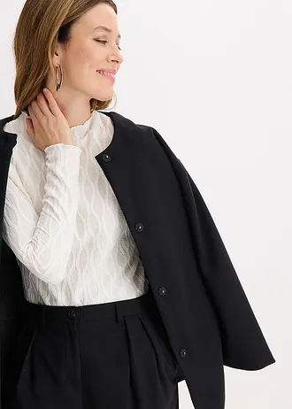 Bluză din material texturat, cu mâneci lungi • ecru • magazin bonprix