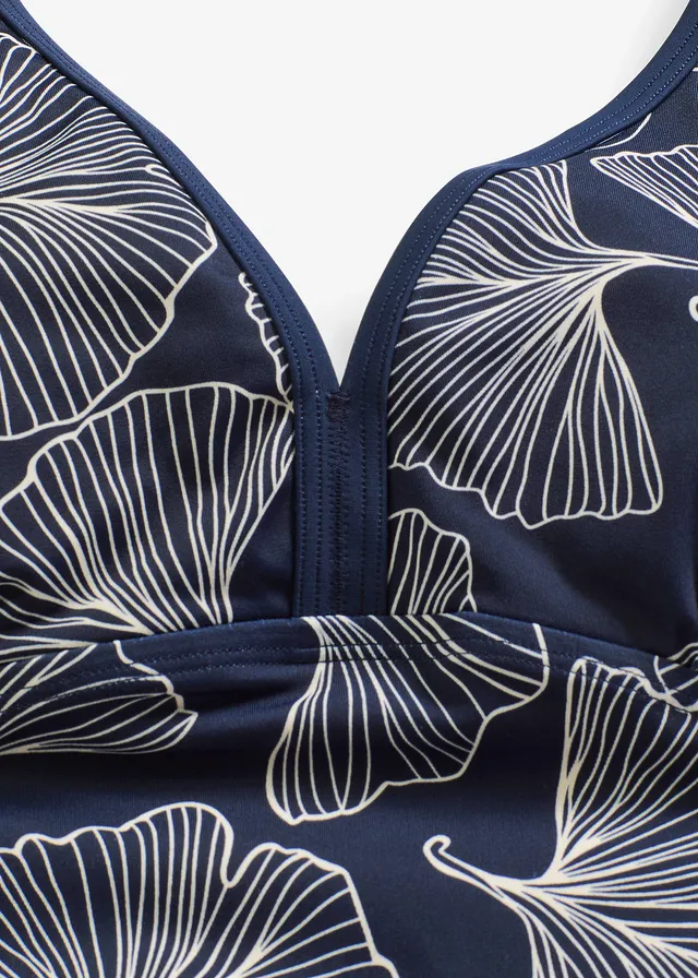 Maillot 1 pièce à encolure V • bleu foncé imprimé • product-page.page-title-suffix
