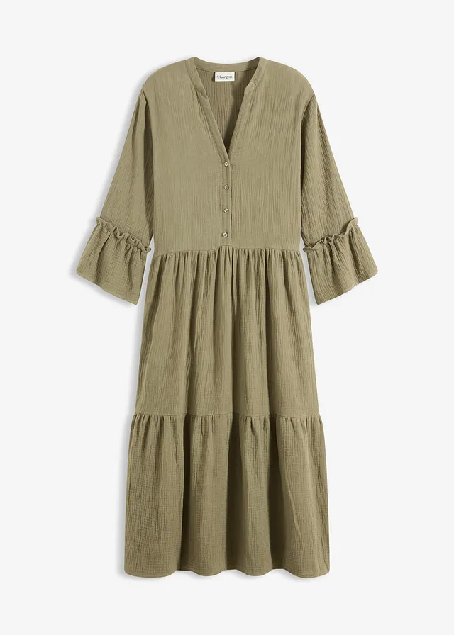 Midi jurk van zachte mousseline