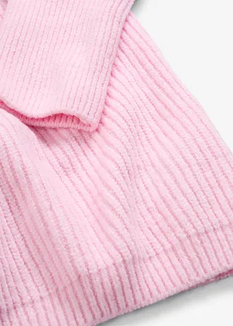 Sweter oversize z kołnierzykiem polo • jasnoróżowy kryształowy • sklep bonprix