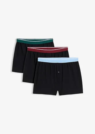 Wijde boxershort van biologisch katoen (set van 3) • zwart • bonprix online shop