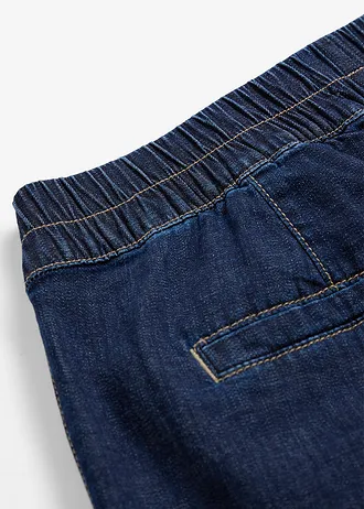 Barrel farmer, Mid Waist, kényelmes derékpánttal • sötétkék denim, használt hatású • bonprix áruház