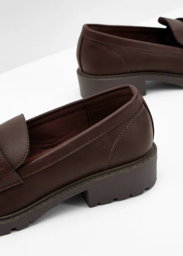 Loafers met profielzool, Kleur: bruin