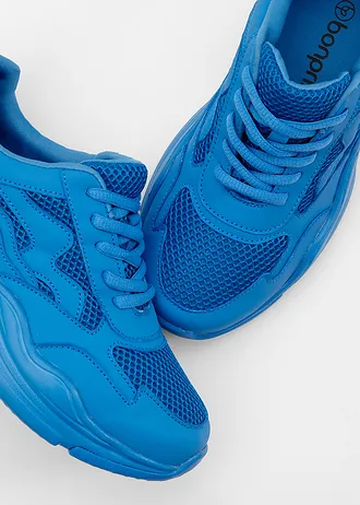 Sneakersy chunky z siateczkową wstawką • niebieski brylantowy • sklep bonprix