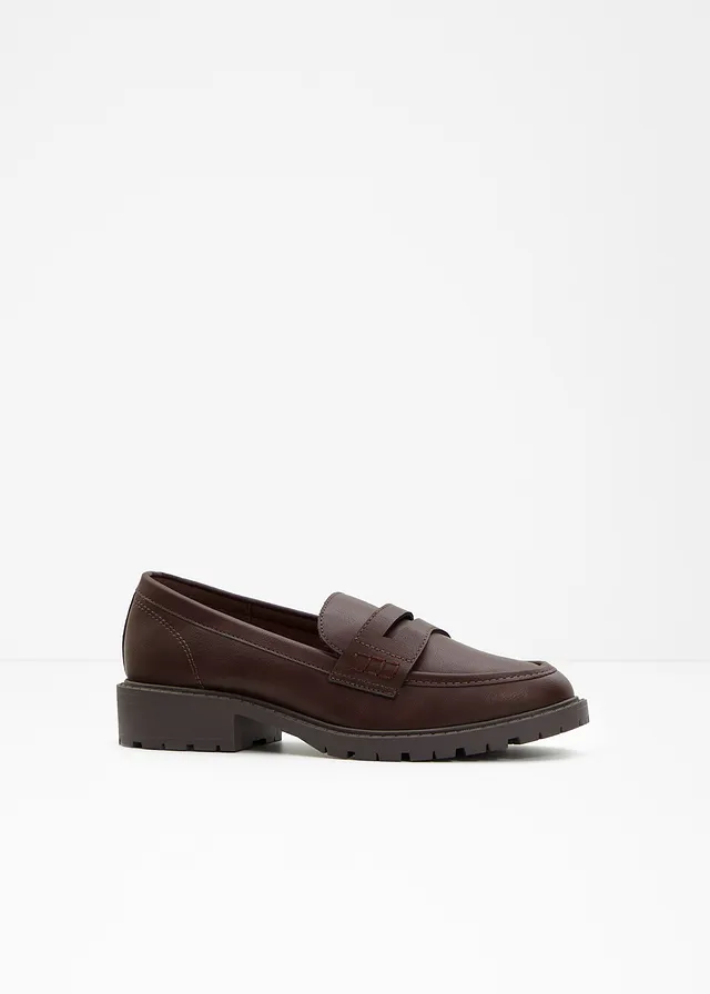 Loafers met profielzool, Kleur: bruin