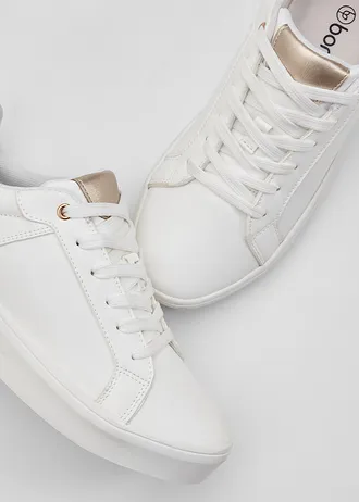 Sneakersy z wkładką amortyzującą • biały-kolor różowego złota • sklep bonprix