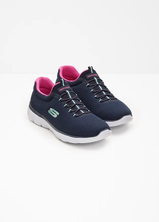 Sneakers Skechers à mémoire de forme, Couleur: bleu foncé-fuchsia