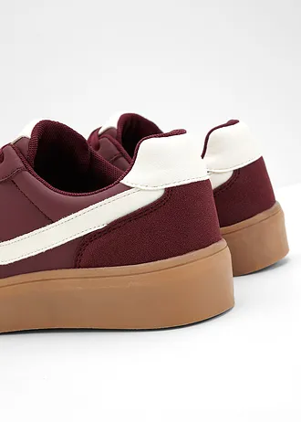 Plateau sneakers in retrolook • robijnrood-parelwit • bonprix online shop