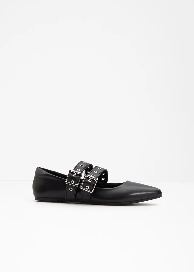 Mary Janes met een gewatteerde binnenzool, Kleur: zwart