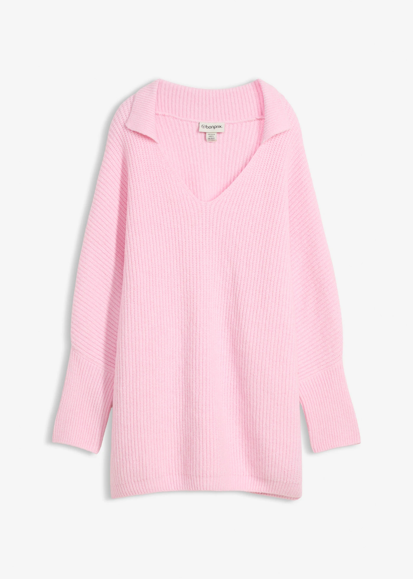 Oversized trui met een polokraag • kristalroze • bonprix online shop