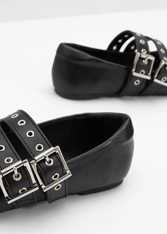 Mary Janes met een gewatteerde binnenzool, Kleur: zwart