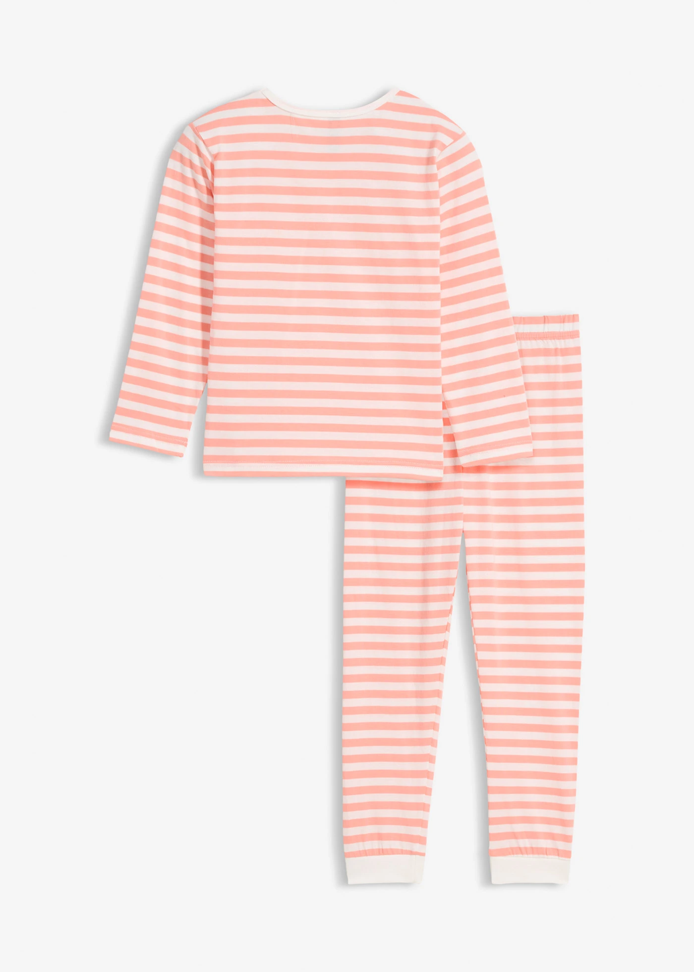Pyjama en coton doux • écru-rose saumon rayé • Boutique bonprix