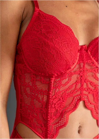 Culotte-string en dentelle, Couleur: rouge salsa