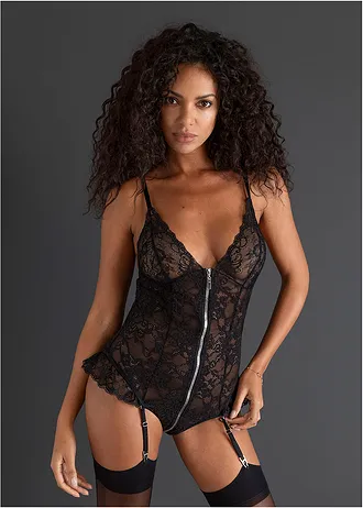 Body se zapínáním na zip • černá • bonprix obchod