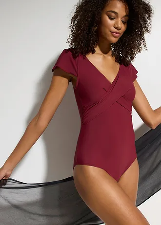 Licht corrigerend badpak in wikkellook • bordeaux • bonprix online shop