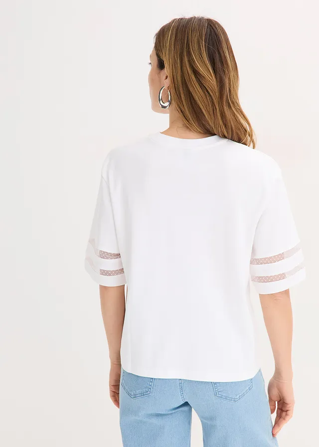 T-shirt 100% coton épais, Couleur: blanc