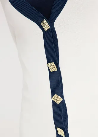 Jachetă tricotată • ecru/bleumarin • magazin bonprix