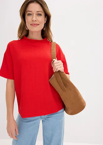 Bluză din material crep texturat • roșu-căpșună • magazin bonprix