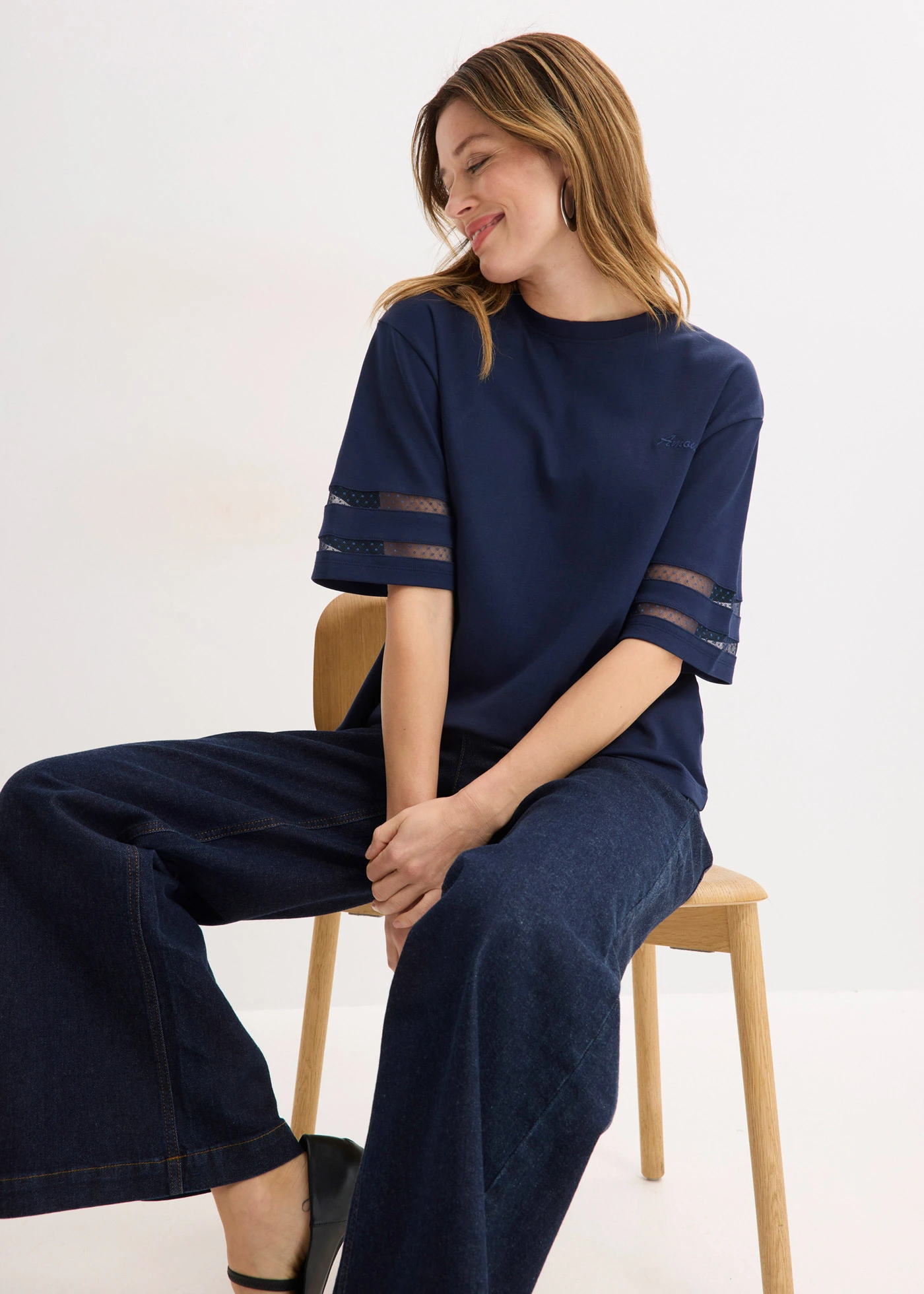 Shirt van puur biologisch katoen • donkerblauw • bonprix online shop