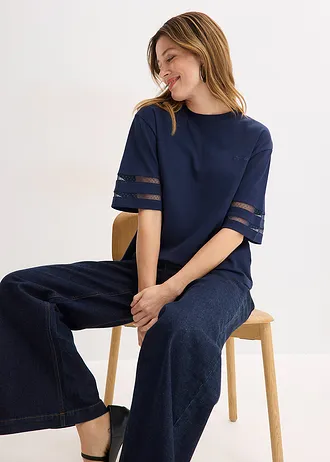 Shirt van puur biologisch katoen • donkerblauw • bonprix online shop