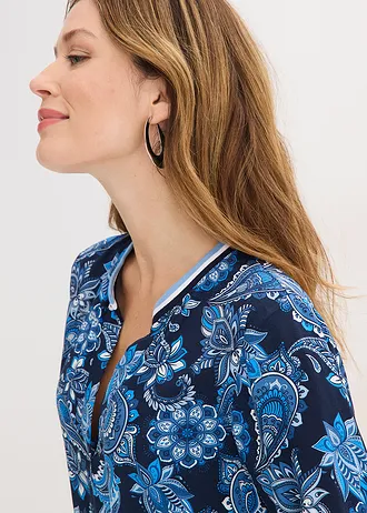 Bluză-tunică din viscoză fluidă • bleumarin/albastru paisley • magazin bonprix