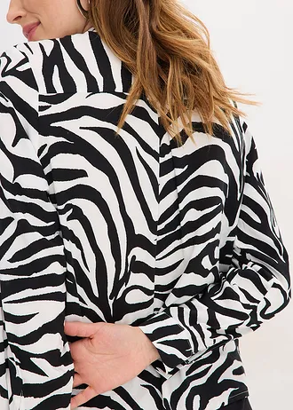 Blúzka z padavej viskózy • čierna-biela zebra potlačená • obchod bonprix