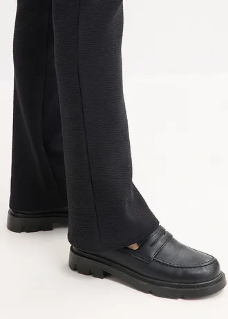 Broek van crinkle jersey • zwart • bonprix online shop