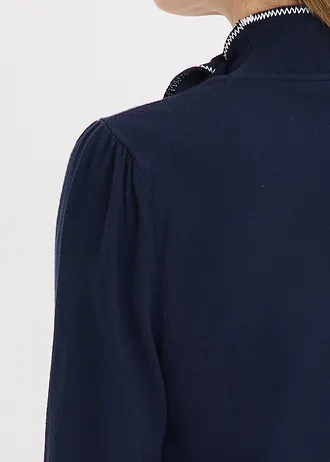 Sweter z mieszanki wiskozy • granatowo-biały • sklep bonprix