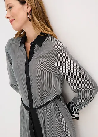 Robe-chemise • noir/blanc rayé • Boutique bonprix