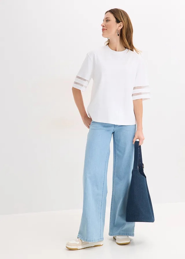 T-shirt 100% coton épais, Couleur: blanc