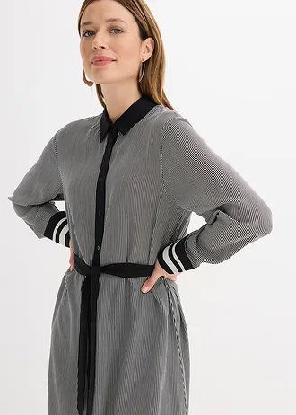 Robe-chemise • noir/blanc rayé • Boutique bonprix