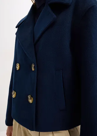 Geacă în stil trenci oversize, cu aspect de lână • bleumarin • magazin bonprix