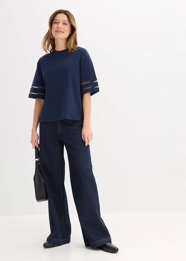 Shirt van puur biologisch katoen • donkerblauw • bonprix online shop