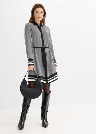 Robe-chemise • noir/blanc rayé • Boutique bonprix