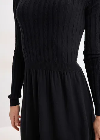 Robe en maille • noir • Boutique bonprix