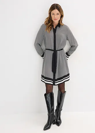 Robe-chemise • noir/blanc rayé • Boutique bonprix