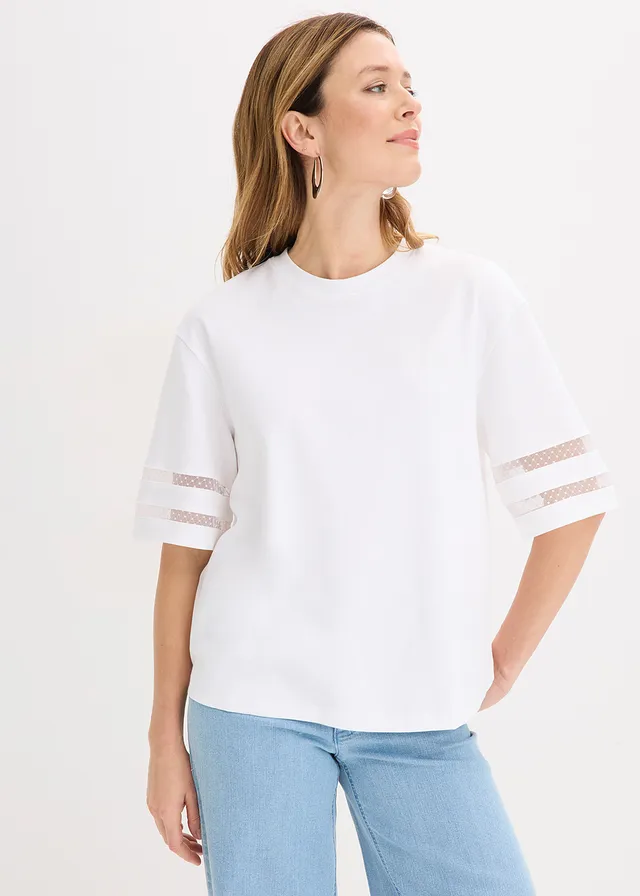T-shirt 100% coton épais, Couleur: blanc
