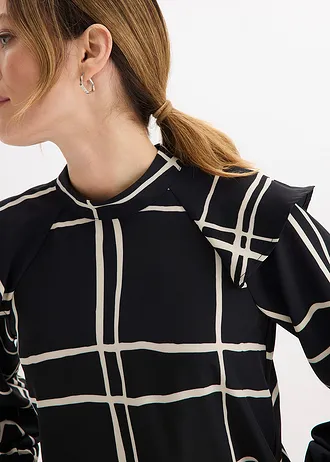 Blouse • zwart-crème geruit • bonprix online shop