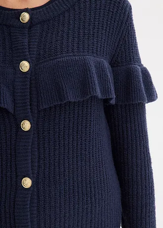 Kötött kardigán pamut keverékből • sötétkék • bonprix áruház