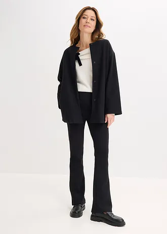 Pantaloni din jerse cu structură crinkle • negru • magazin bonprix