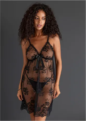 Slipdress, Kleur: zwart