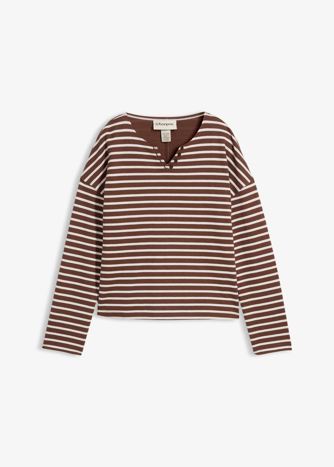 Bluza • biały perłowy-brązowy w paski • sklep bonprix