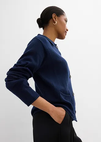 Jachetă tricotată din material cu viscoză • bleumarin • magazin bonprix